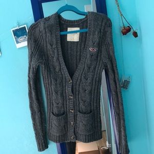 grey hollister cardigan